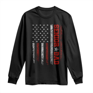 Senior Dad Long Sleeve Shirt Graduate Proud Dad Class of 2025 Vintage American Flag TS11 Black Print Your Wear