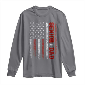 Senior Dad Long Sleeve Shirt Graduate Proud Dad Class of 2025 Vintage American Flag TS11 Charcoal Print Your Wear
