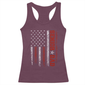 Senior Dad Racerback Tank Top Graduate Proud Dad Class of 2025 Vintage American Flag TS11 Maroon Print Your Wear