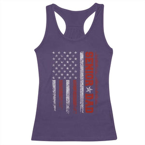 Senior Dad Racerback Tank Top Graduate Proud Dad Class of 2025 Vintage American Flag TS11 Purple Print Your Wear