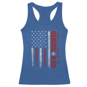 Senior Dad Racerback Tank Top Graduate Proud Dad Class of 2025 Vintage American Flag TS11 Royal Blue Print Your Wear