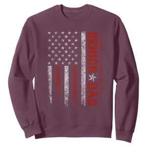 Senior Dad Sweatshirt Graduate Proud Dad Class of 2025 Vintage American Flag TS11 Maroon Print Your Wear