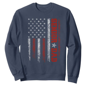 Senior Dad Sweatshirt Graduate Proud Dad Class of 2025 Vintage American Flag TS11 Navy Print Your Wear