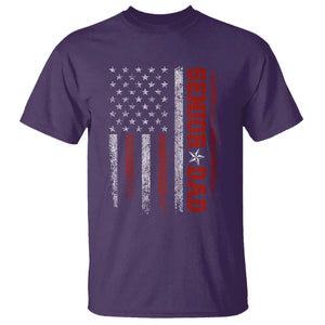 Senior Dad T Shirt Graduate Proud Dad Class of 2025 Vintage American Flag TS11 Purple Print Your Wear