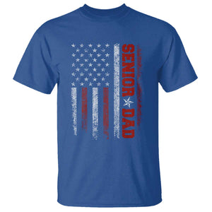 Senior Dad T Shirt Graduate Proud Dad Class of 2025 Vintage American Flag TS11 Royal Blue Print Your Wear