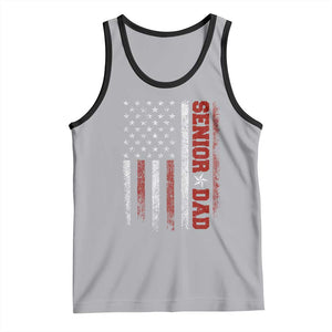 Senior Dad Tank Top Graduate Proud Dad Class of 2025 Vintage American Flag TS11 Athletic Heather Black Print Your Wear