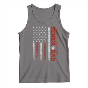 Senior Dad Tank Top Graduate Proud Dad Class of 2025 Vintage American Flag TS11 Deep Heather Print Your Wear