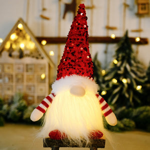Sequin Light-Up Faceless Gnome Red One Size Print Your Wear