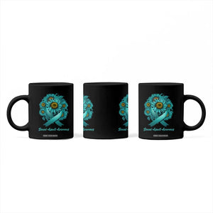 Sexual Assault Awareness Coffee Mug Teal Ribbon Sunflowers Support TS02 Print Your Wear