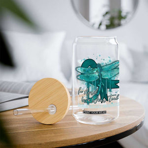 Sexual Assault Awareness Glass Can In April We Wear Teal Ribbon Butterfly TS02 Print Your Wear