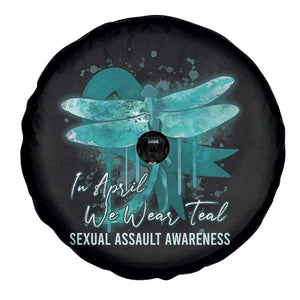 Sexual Assault Awareness Spare Tire Cover In April We Wear Teal Ribbon Butterfly TS02 Print Your Wear