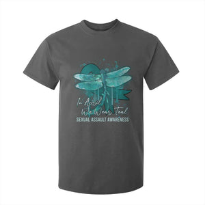 Sexual Assault Awareness T Shirt For Kid In April We Wear Teal Ribbon Butterfly TS02 Dark Heather Print Your Wear