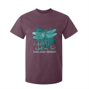 Sexual Assault Awareness T Shirt For Kid In April We Wear Teal Ribbon Butterfly TS02 Maroon Print Your Wear