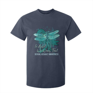 Sexual Assault Awareness T Shirt For Kid In April We Wear Teal Ribbon Butterfly TS02 Navy Print Your Wear