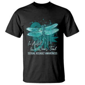 Sexual Assault Awareness T Shirt In April We Wear Teal Ribbon Butterfly TS02 Black Print Your Wear