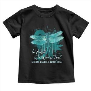 Sexual Assault Awareness Toddler T Shirt In April We Wear Teal Ribbon Butterfly TS02 Black Print Your Wear