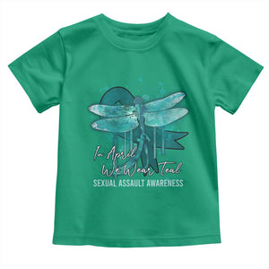 Sexual Assault Awareness Toddler T Shirt In April We Wear Teal Ribbon Butterfly TS02 Irish Green Print Your Wear