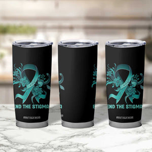 Sexual Assault Awareness Tumbler Cup End The Stigma Teal Floral Ribbon TS02 Print Your Wear