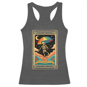 Shade Never Made Anybody Less Gay Racerback Tank Top Funny Skeleton Rainbow Pride Month TS10 Dark Heather Print Your Wear