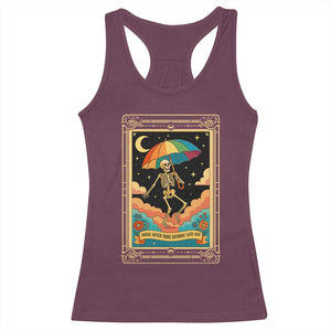 Shade Never Made Anybody Less Gay Racerback Tank Top Funny Skeleton Rainbow Pride Month TS10 Maroon Print Your Wear