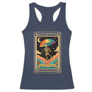 Shade Never Made Anybody Less Gay Racerback Tank Top Funny Skeleton Rainbow Pride Month TS10 Navy Print Your Wear