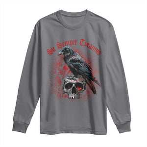 Sic Semper Tyrannis & Raven Long Sleeve Shirt Protest Feminist Activist TS10 Charcoal Print Your Wear