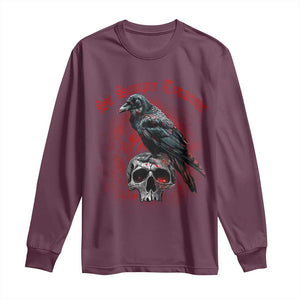 Sic Semper Tyrannis & Raven Long Sleeve Shirt Protest Feminist Activist TS10 Maroon Print Your Wear