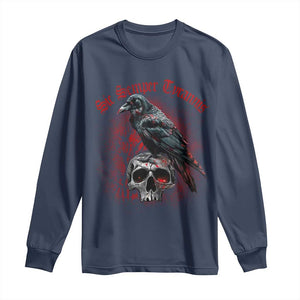 Sic Semper Tyrannis & Raven Long Sleeve Shirt Protest Feminist Activist TS10 Navy Print Your Wear