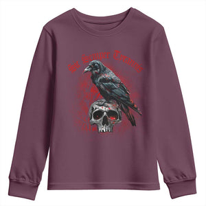 Sic Semper Tyrannis & Raven Youth Sweatshirt Protest Feminist Activist TS10 Maroon Print Your Wear