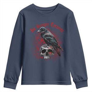 Sic Semper Tyrannis & Raven Youth Sweatshirt Protest Feminist Activist TS10 Navy Print Your Wear