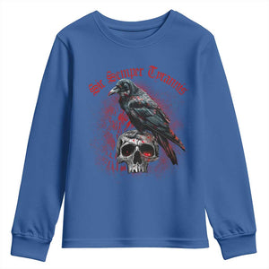 Sic Semper Tyrannis & Raven Youth Sweatshirt Protest Feminist Activist TS10 Royal Blue Print Your Wear