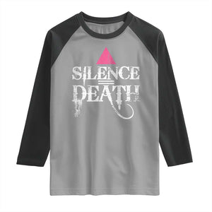 Silence Death Raglan Shirt LGBTQ Pride Month TS10 Sport Gray Black Print Your Wear