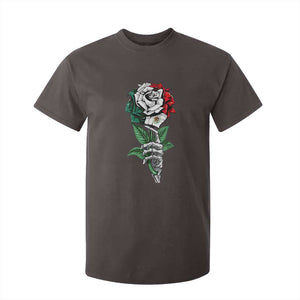 Skeleton Hand Holding Mexico Flag Rose T Shirt For Kid Dia De Los Muertos TS10 Dark Chocolate Print Your Wear