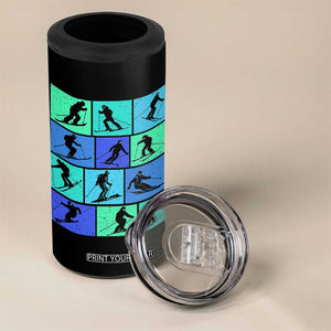 Skiing 4 in 1 Can Cooler Tumbler for Skiers Wintersport Ski Snowboard TS10 Print Your Wear