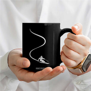 Skiing Coffee Mug Skier With Tracks In Deep Powder Snow Freeride Gift TS10 Print Your Wear