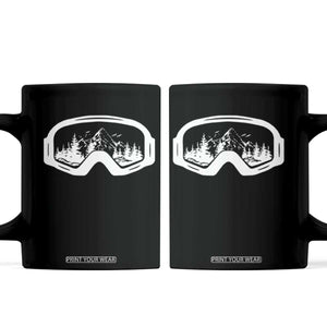 Skiing Coffee Mug Skiing Goggles Snow Wintersport Ski Snowboard TS10 Black Print Your Wear