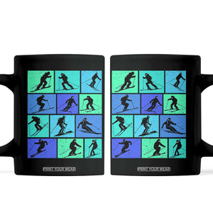 Skiing Coffee Mug for Skiers Wintersport Ski Snowboard TS10 Black Print Your Wear