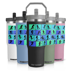 Skiing Flip Straw Tumbler for Skiers Wintersport Ski Snowboard TS10 Print Your Wear