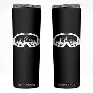 Skiing Skinny Tumbler Skiing Goggles Snow Wintersport Ski Snowboard TS10 Black Print Your Wear