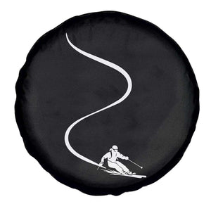 Skiing Spare Tire Cover Skier With Tracks In Deep Powder Snow Freeride Gift TS10 Print Your Wear