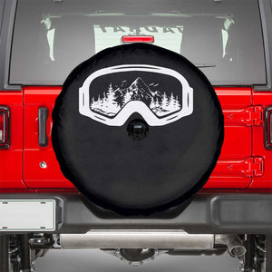 Skiing Spare Tire Cover Skiing Goggles Snow Wintersport Ski Snowboard TS10 Black Print Your Wear