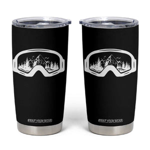 Skiing Tumbler Cup Skiing Goggles Snow Wintersport Ski Snowboard TS10 Black Print Your Wear