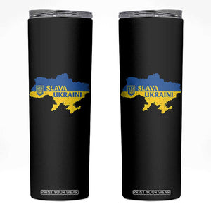 Slava Ukraini Skinny Tumbler Ukrainian Ukraine Flag Pride TS10 Black Print Your Wear