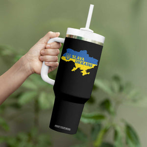Slava Ukraini Tumbler With Handle Ukrainian Ukraine Flag Pride TS10 Print Your Wear