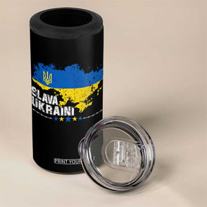 Slava Ukraini Ukraine Flag 4 in 1 Can Cooler Tumbler Patriot Patriotic Ukrainian National Flag TS10 Print Your Wear