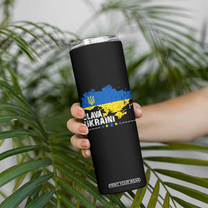 Slava Ukraini Ukraine Flag Skinny Tumbler Patriot Patriotic Ukrainian National Flag TS10 Print Your Wear
