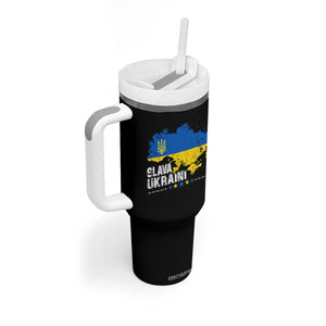 Slava Ukraini Ukraine Flag Tumbler With Handle Patriot Patriotic Ukrainian National Flag TS10 Print Your Wear