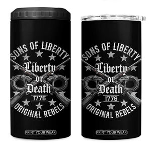 Sons Of Liberty 1776 Original Rebels Liberty Or Death 4 in 1 Can Cooler Tumbler Patriotic US History TS11 One Size: 16 oz Black Print Your Wear