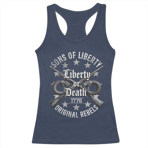 Sons Of Liberty 1776 Original Rebels Liberty Or Death Racerback Tank Top Patriotic US History TS11 Navy Print Your Wear