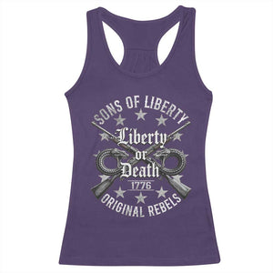 Sons Of Liberty 1776 Original Rebels Liberty Or Death Racerback Tank Top Patriotic US History TS11 Purple Print Your Wear